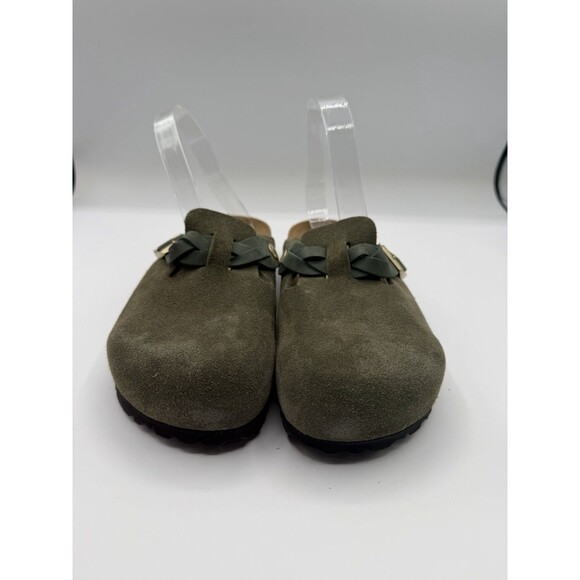 Birkenstock Boston Clogs Braided Shoes Unisex Thyme Suede Size EU 38 US 7 New - Picture 6 of 9